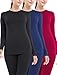 Thermal Underwear for Women Long Johns Set Fleece Lined Ultra Soft 3 Pack Black/Red/Blue Largethumb 1