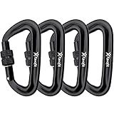 Favofit Ultra Sturdy Locking Carabiner Clips, 12KN (2697 lbs Each) Heavy Duty Caribeaners for Camping, Hiking, Outdoor & Gym etc, Small Carabiners for Dog Leash & Harness