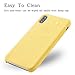 Yajuhoy iPhone X case, Liquid Silicone Gel Rubber Slim Fit Soft Mobile Phone Case with Microfiber Cloth Lining Cushion for Apple iPhone X (2017) - Yellow