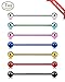 YILIN Industrial Barbell, 14G 316l Stainless Steel Body Piercing Barbell Jewelry Earrings for Women 7PCS