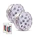 WHATOOK Submersible Led Lights, 16 Colors Changing IP68 Waterproof Remote Control Battery Powered Underwater Pond Lights for Above Ground Pool Hookah Accessories,Hot Tub,Fountain Vase Base(2 Pack)