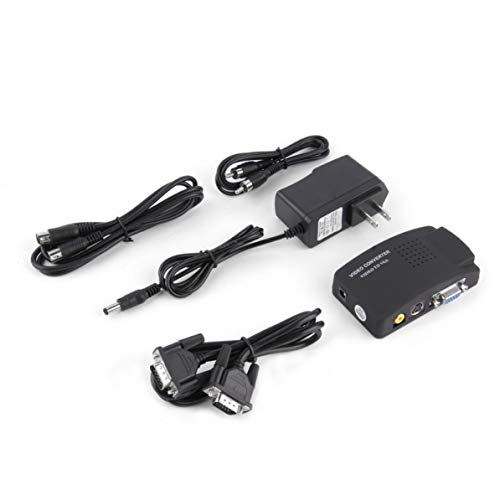 PC Laptop Composite Video TV RCA Composite S-Video AV In To PC VGA LCD Out Converter Adapter Switch Box Black US Plug - Thumbnail 7