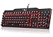 Mechanical Keyboard UtechSmart LED Backlit Mechanical Gaming Keyboard Full Size 2.4 GHz Wireless/USB Wired Dual Mechanical Keyboard with Rechargeable Battery Mercury primary