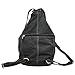 Women's Genuine Leather Sling Purse Handbag Convertible Shoulder Bag Tear Drop Backpack Mid Size Black