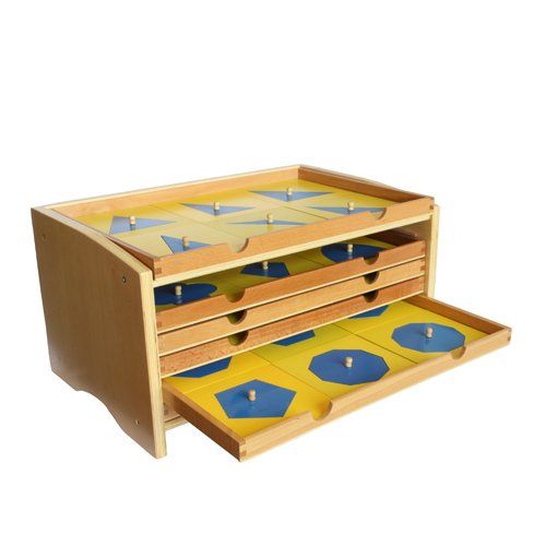 Montessori Geometric Cabinet with 35 insets
