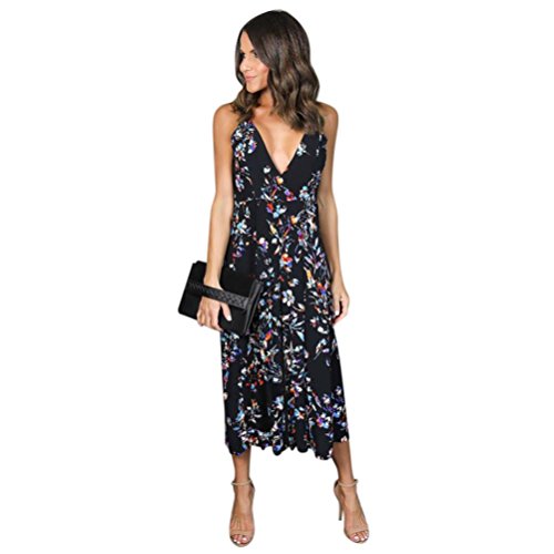 image for Paymenow Women Summer Casual V Neck Boho Long Maxi Evening Party Beach