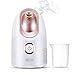 Facial Steamer, Nano Ionic Face Steamer for Home Facial Warm Mist Humidifier Steamer for Face Sauna Spa Sinuses Moisturizing Cleansing Pores, for Women Moisturizing Cleansing Pores (Pink&White)