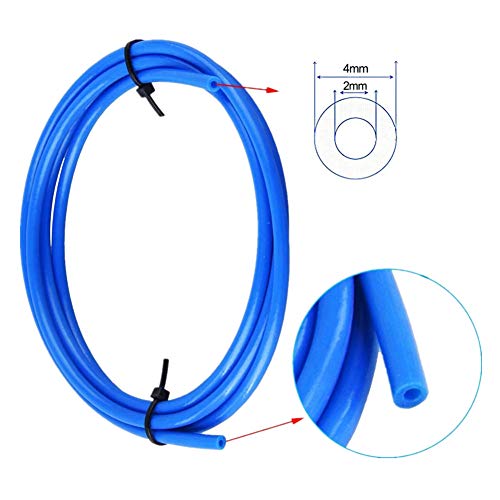 KeeYees 2 x 2M Blue PTFE Tube Teflon ID 2mm OD 4mm with PC4-M6 PC4-M10 Pneumatic Connector Accessories for Reprap 3D Printer 1.75mm Bowden Hotend Extruder
