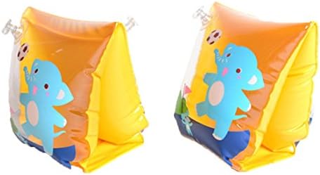 Gymforward Inflatable Baby Swim Arm Bands Children Begin to Swim Arm Rings with Cute Animals Print (Orange)
