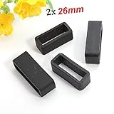 2 Pieces Size 26mm Black Rubber Replacement Keeper Watch Band/Strap Loop for Men Women