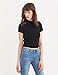 Simple Retro Women's Cotton Short Sleeve Round Neck Crop Top