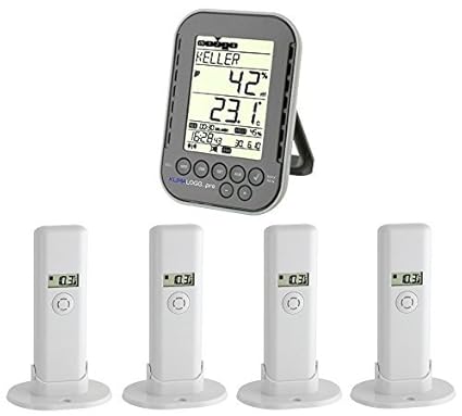 Profi-Temperaturlogger Klimalogg Pro Spezial 30.3039.10.spezial anthrazit incl. 4 Stück Temperatur Funksender 30.3182