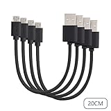 Micro USB Cable 8 Inch [4-Pack] by Wasserstein for Android devices, e-readers and all other Micro USB devices from brands such as Samsung, HTC, Motorola, Nexus, Nokia and more (Black)