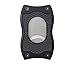 Colibri Premium SV-Cut 2 in 1 Cigar Cutter - Ergonomic Stainless Steel V-Cut and Straight Cut Style Spring-Loaded Blade, Ideal for up to 60+ Ring Gauge - Gift for Cigar Enthusiasts (Black)
