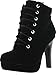 JJF Shoes Polish Military Lace Up Platform Chunky High Heel Ankle Booties