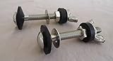 Toilet Bolts,Tank to Bowl Stainless Steel 5/16-inch By 3 Inch Heavy Duty Bolts with Rubber and Stainless Steal Washers and Wing Nuts