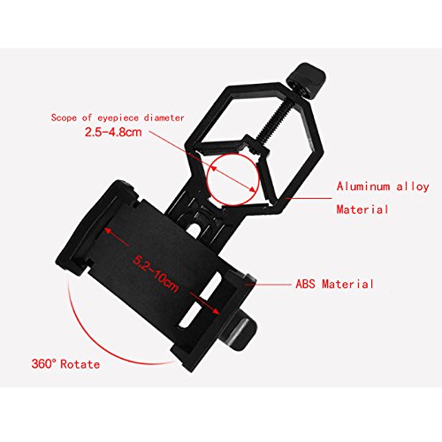 Universal Phone Spotting Scope Adapter Mount Compatible with Binoculars Monocular Spotting Scopes Telescopes and Microscopes #81054