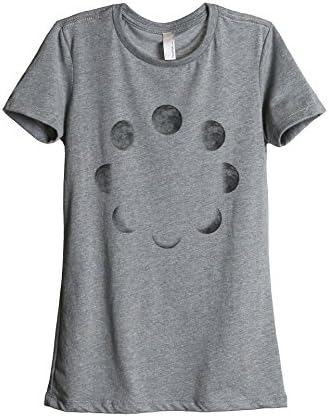 Moon Phases Women's Relaxed T-Shirt Tee Charcoal Grey