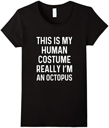 Womens Funny Octopus Costume Shirt Halloween Men Women Kids Large Black