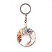 Joya Gift Tree of Life Natural Crystal Stone Handmade DIY Multicolored Gravel Circle Keychain Pendant Necklace