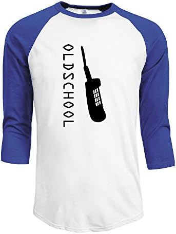 X112 Men's Custom 3/4 Sleeve Tees Oldschool Cell Mobile RoyalBlue