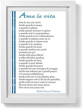 Libreriadelsanto It Quadretto Preghiera Ama La Vita Con Passe Partout E Cornice Minimal Amazon It Casa E Cucina