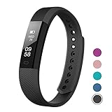 LETSCOM Fitness Tracker, Fitness Tracker Watch with Slim Touch Screen and Wristbands, Wearable Activity Tracker as Pedometer Sleep Monitor,Black for Android and iOS