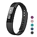 LETSCOM Fitness Tracker, Fitness Tracker Watch with Slim Touch Screen and Wristbands, Wearable Activity Tracker as Pedometer Sleep Monitor,Black for Android and iOS