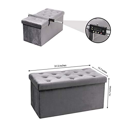 image for B FSOBEIIALEO B FSOBEIIALAO Folding Storage Ottoman, Long Shoes Bench,