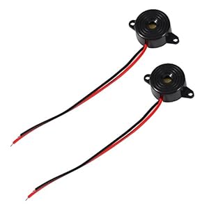 UKCOCO 2 stuks DC 3-24 V 85 dB Piezo-elektro-alarm, incl. kabel
