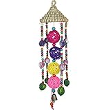 Bird Toys,Vpets Bird Coloful Walnut Bird Toy Wooden Balls Rushwork Head Cover Small Bell Toys