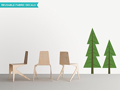 Sunny Decals Modern Pine Tree Fabric Wall Decal, Dark Green