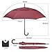 G4Free Wooden J Handle Classic Golf Umbrella Windproof Auto Open 52 inch Large Oversized Double Canopy Vented Rainproof Cane Stick Umbrellas for Men Women (Wine Red)