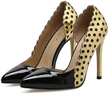 Womens Pump Shallow Pointed Toe High Heel D'orsay Leather Stiletto Hollow Nude Shoes Sling Back Wedding Shoes ( Color : Gold , Size : 36 )