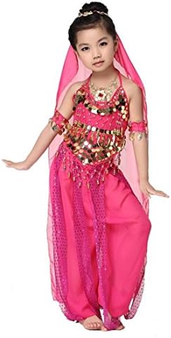 Kid's Girls Oriental Belly Dance Sets Costumes All Accessories for Halloween Christmas , B
