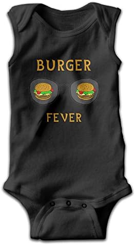 Burger Fever Glasses Hamburger Fast Food Lover Unisex-Baby Sleeveless Bodysuit 100% Cotton Bodysuit Onesies Newborn