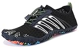 PENGCHENG Mens Womens Water Sports Shoes Quick-Dry Lightweight Barefoot Wide Feet Toe Solid Drainage Sole for Swim Diving Surf Aqua Pool Beach Jogging Trip
