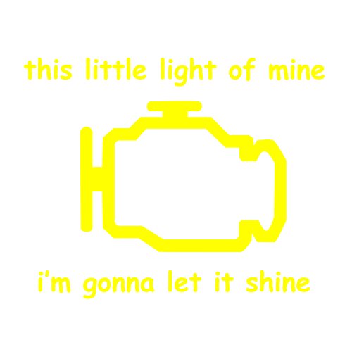 Check Engine Light - Yellow 5" Vinyl Decal for Car, Macbook, or Other Laptop