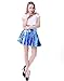 HDE Women's Solid Color Metallic Flared Pleated Club Skater Skirt Blue - S