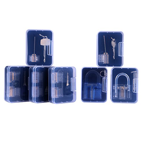 LM Transparent Padlock Set Solid Build,Gift and Practice Idea (7pcs)