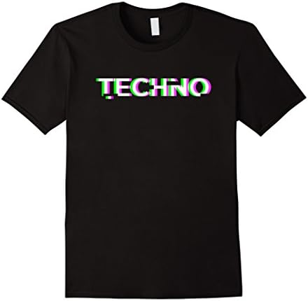 Mens Black TECHNO Music T-Shirt Small Black