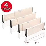 ikedon Drawer Dividers, Adjustable Drawer Divider, Anti-Scratch Foam Edges Drawer Dividers Organizers for Bedroom, Bathroom, Closet, Clothing, Office, Kitchen Storage (4, 11-17