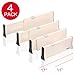 ikedon Drawer Dividers, Adjustable Drawer Divider, Anti-Scratch Foam Edges Drawer Dividers Organizers for Bedroom, Bathroom, Closet, Clothing, Office, Kitchen Storage (4, 11-17