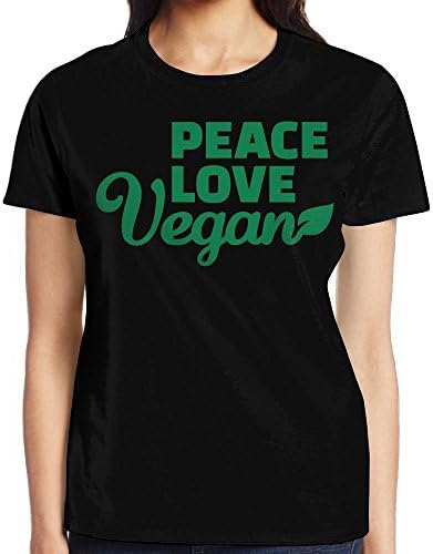 SXIKENS Casual Female Short Sleeve Shirt Peace Love Vegan Summer Garment For Women