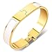 Buckle Bangle Bracelet 12MM Color Gold/White