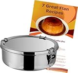 Flan Mold Stainless Steel. 1.5 quart capacity, 7 flans recipes included