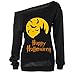 Dutebare Women Halloween Pumpkin Sweatshirt Off Shoulder Slouchy Shirt Long Sleeve Pullover Top