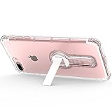 iPhone 7 Case, Shock Absorption Slim-Fit Air Cushion Bumper Soft TPU Cover Case Drop Resistant Full Body Protection with Rotating Kickstand Crystal Clear for Apple iPhone 7 4.7