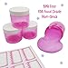 Original Stationery Slime Containers with Lids 6 Ounce [Perfect Slime CONTAINERS No BPA's Safe for Kids] Small Plastic Storage Jars Screw Top, [for Any Slime Maker] (Clear Pink)