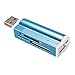 M.Way Portable USB2.0 Multi Micro SD M2 TF MMC SDHC MS Memory Card Reader blue